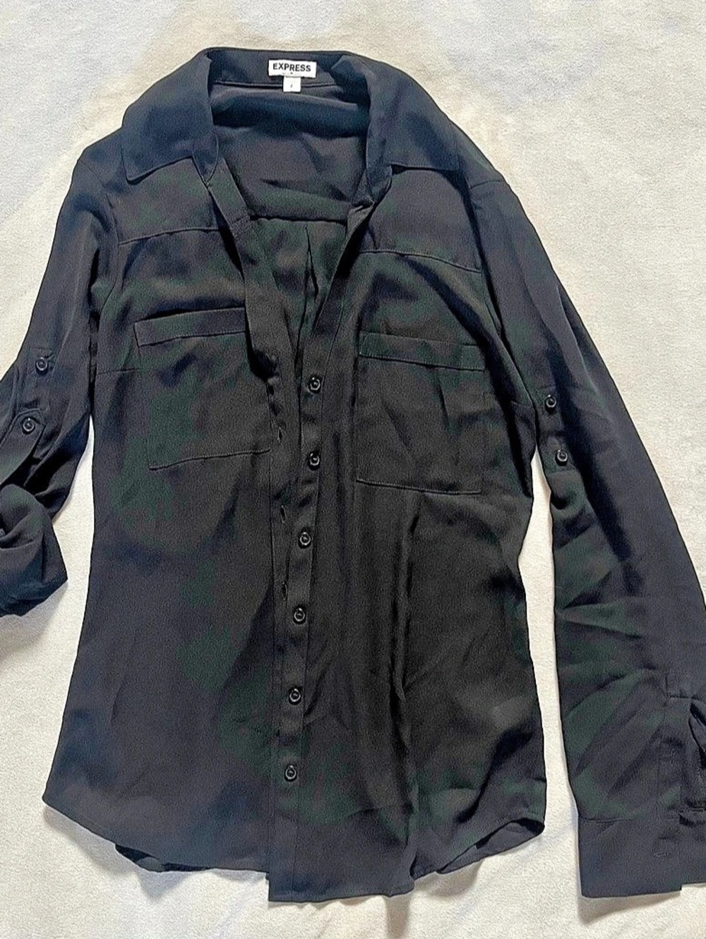 Express Portofino Shirt Black Button Down Shirt Small